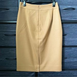 J. Crew Camel Tan 100% Wool No. 2 Pencil Lined Skirt